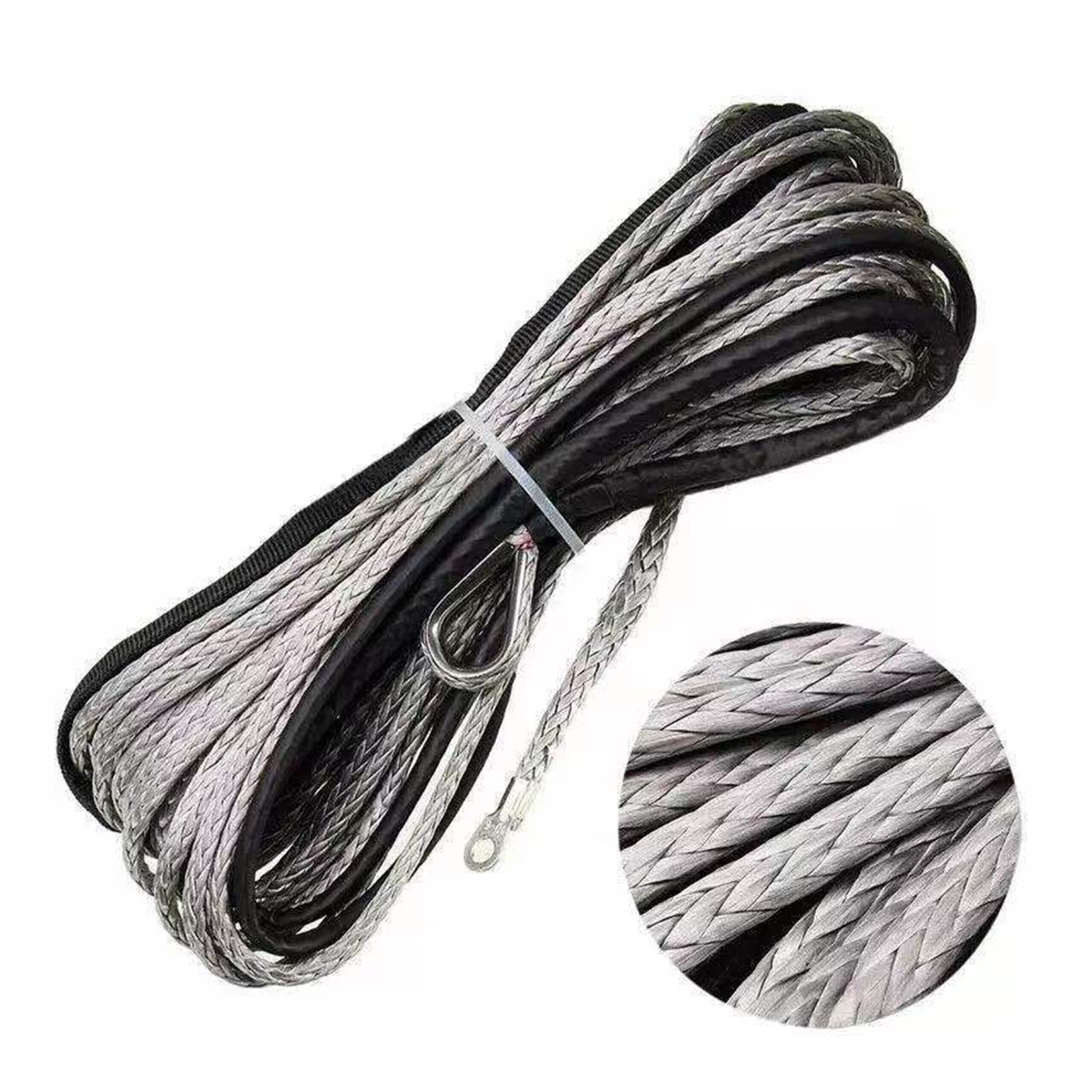 1X 15M 5mm 10000LBS Synthetic Winch Rope Line Recovery Cable For 4WD ATV SUV Truck Boat Winch Towing Rope ,Portable